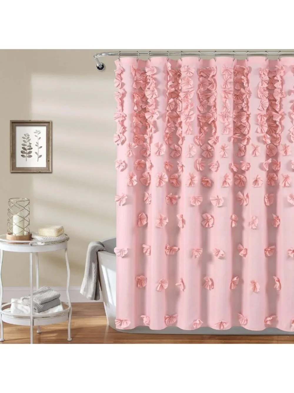 Chic Pink Bow Shower Curtain 72